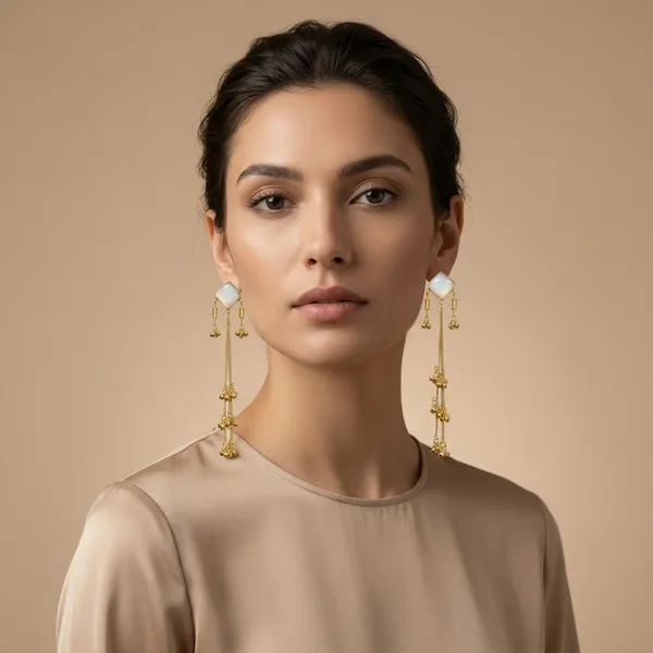 White_And_Gold_Elegant_Toned_Drop_Earrings_With_Stone_Studs_Golden_Bead_Danglers_For_Women