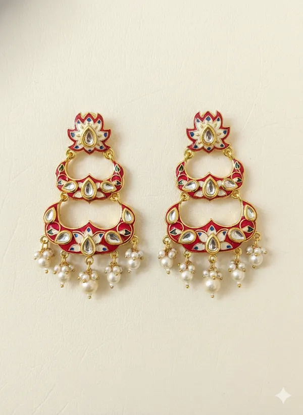 Red_And_Gold_Traditional_Kundan_Chandbali_Earrings_With_Pearl_Drops_For_Women