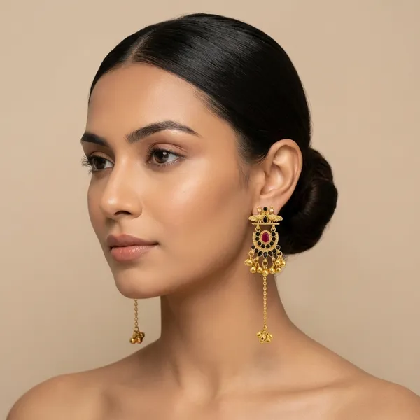 Ruby_And_Black_Gold_Traditional_Toned_Ethnic_Earrings_With_Stone_Embellishments_For_Women