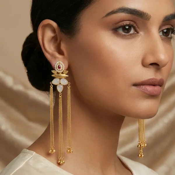 Gold_Traditional_Toned_Kundan_And_Tassel_Drop_Earrings_For_Women