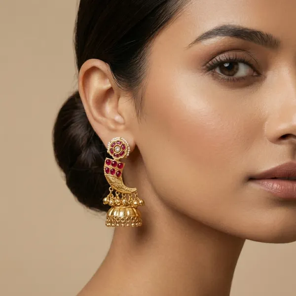 Ruby_And_Gold_Traditional_Toned_Crescent_Jhumka_Earrings_With_Stones_Pearl_Drops_For_Women