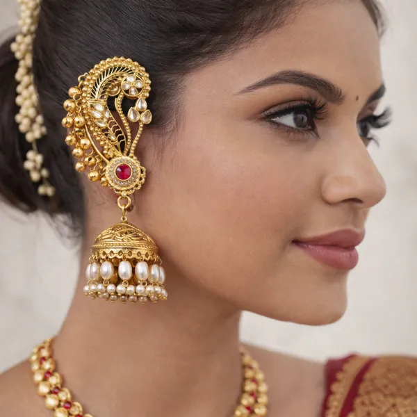 Ruby_And_Gold_Antique_Peacock_Jhumka_Earrings_With_Stone_Pearl_Drops_For_Women