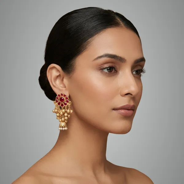 Ruby_Red_And_Gold_Traditional_Toned_Stone_Jhumka_Earrings_With_Pearl_Beads_For_Women