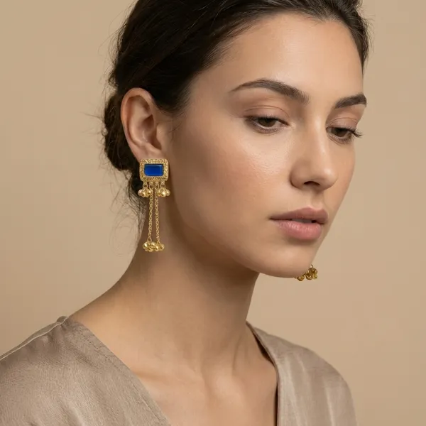 Blue_And_Gold_Elegant_Stone_Drop_Earrings_With_Golden_Chain_Danglers_For_Women