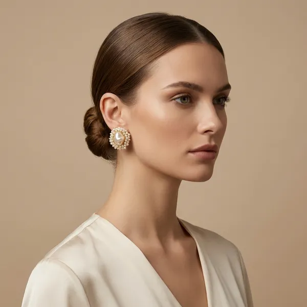 White_And_Gold_Elegant_Pearl_Studded_Stud_Earrings_With_Mother_Of_Center_For_Women