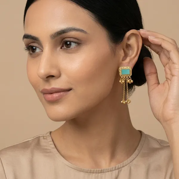 Gold_Traditional_Plated_Rectangular_Stone_Drop_Earrings_With_Chain_Danglers_For_Women