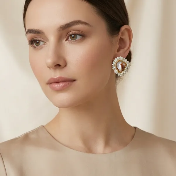 Gold_And_White_Pearl_Heart_Stud_Earrings_With_Tone_Finish_For_Women