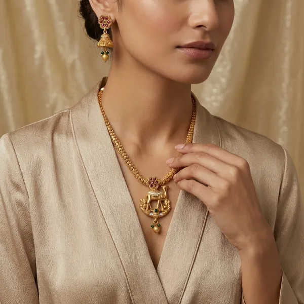 Gold_Traditional_Toned_Necklace_Set_With_Jhumka_Earrings_For_Women