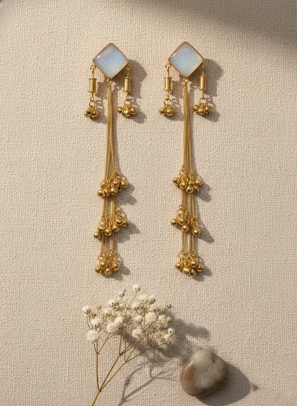 White_And_Gold_Elegant_Toned_Drop_Earrings_With_Stone_Studs_Golden_Bead_Danglers_For_Women