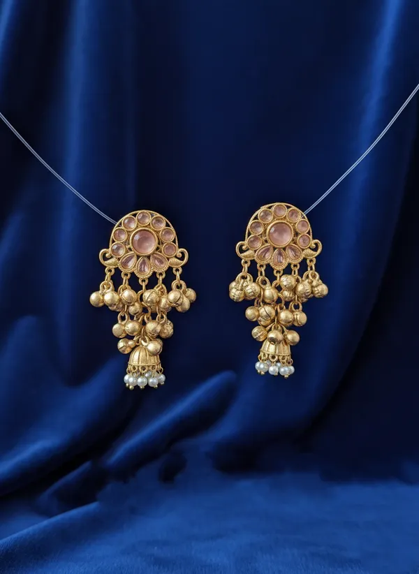 Pink_And_Gold_Indian_Jhumka_Earrings_With_Stones_Pearl_Drops_For_Women