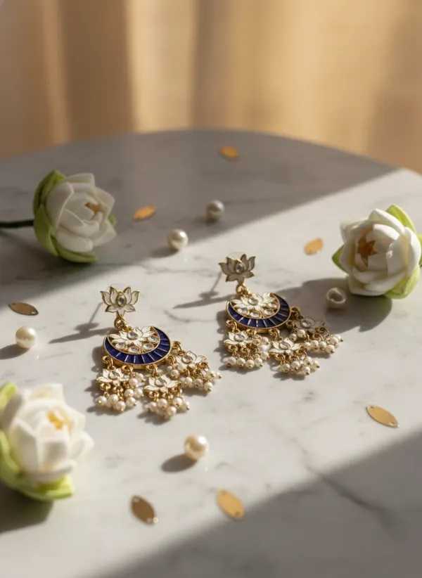 Multicolor_Lotus_Elegance_Meenakari_Chandbali_Earrings_With_Pearl_Drops_For_Women