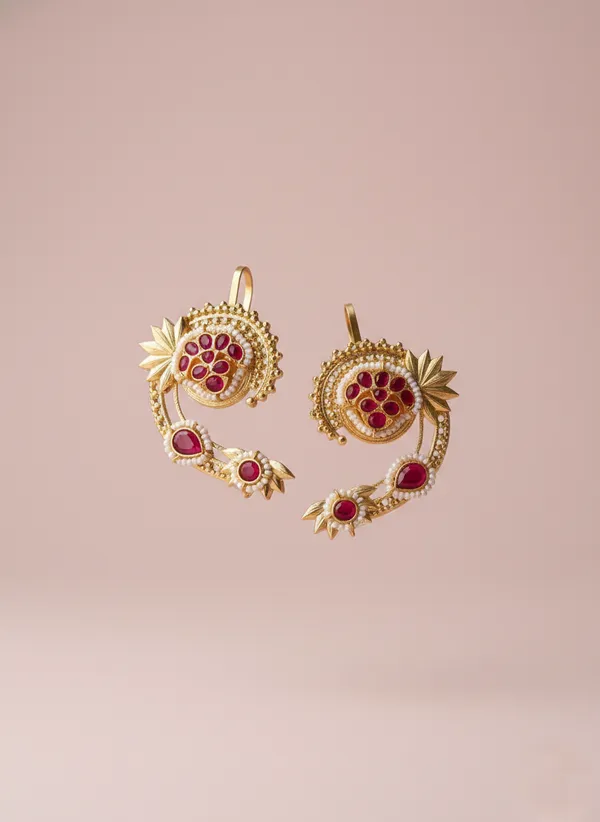 Ruby_And_Gold_Traditional_Plated_Stone_Ear_Cuff_Earrings_For_Women
