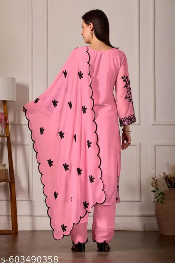 Pink_Georgette_With_Embroidery_Kurti_Set_For_Women