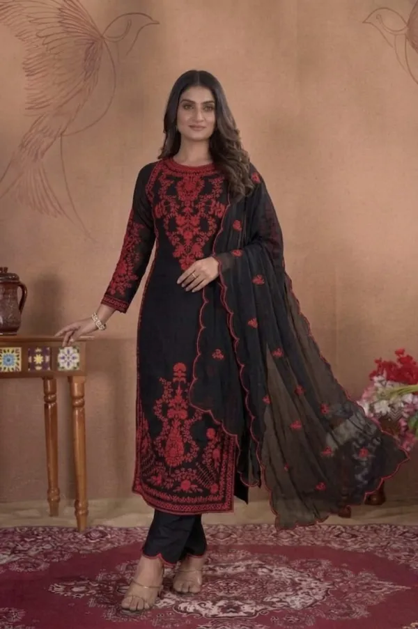 Elegant_Black_Georgette_3_Piece_Suit_Set_with_Red_Embroidery_|_Designer_Kurta_Palazzo_Dupatta_|_Festive_Wear