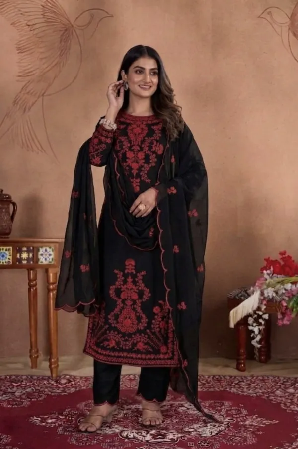 Elegant_Black_Georgette_3_Piece_Suit_Set_with_Red_Embroidery_|_Designer_Kurta_Palazzo_Dupatta_|_Festive_Wear