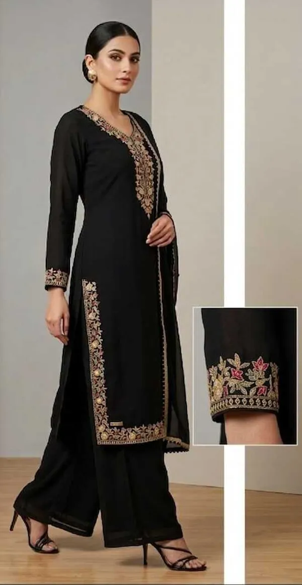 ZARIYAAN_Noir_Embroidered_Kurta_Set