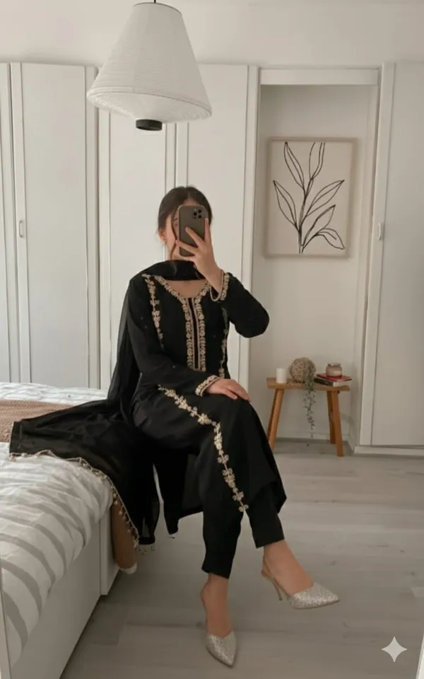 Zariyaan_Black_Embroidered_Kurta_Pant_Dupatta_Set_for_Women