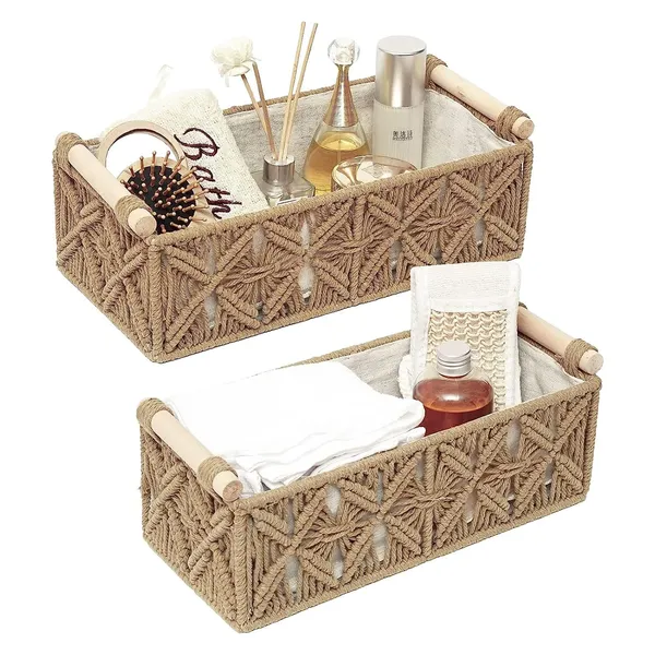 Beige_Katahira_Macrame_Wood_Rectangular_Storage_Basket_Organiser_With_Wooden_Handles_For_Bathroom,Kitchen