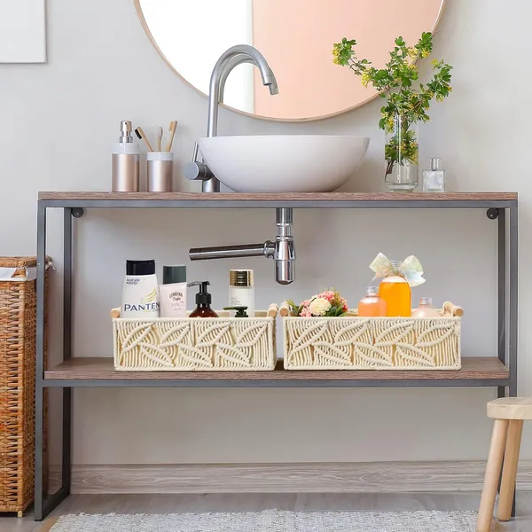 Off_White_Katahira_Boho_Decor_Cotton_Macrame_Storage_Organiser_Baskets_Tray_With_Wooden_Handle_For_Bathroom,Kitchen
