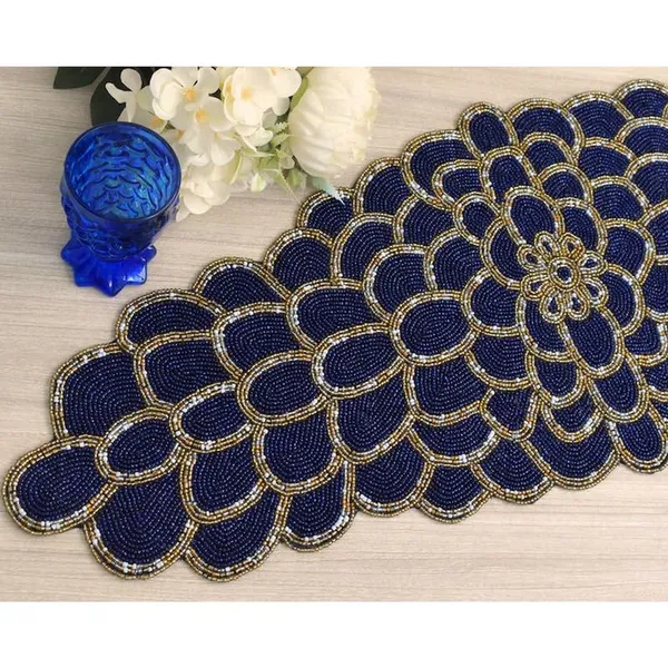 Dark_Blue_And_Gold_Made_For_You_Premium_Handcrafted_Glass_Beaded_Table_Runner_For_Dining,Tv_Unit,Centre_Table