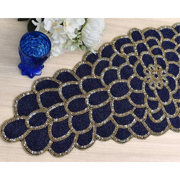 Dark_Blue_And_Gold_Made_For_You_Premium_Handcrafted_Glass_Beaded_Table_Runner_For_Dining,Tv_Unit,Centre_Table