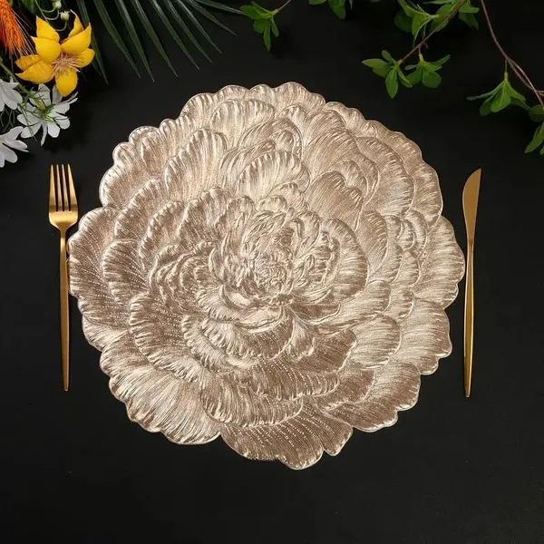Gold_Polyvinyl_Chloride_Dakshya_Industries_Heat_Resistant_Round_Table_Placemat_For_Dining,Tv_Unit,Centre_Table