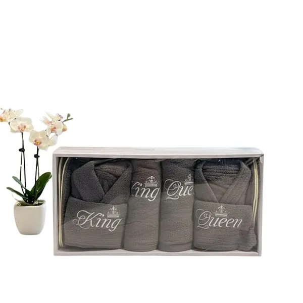 Grey_Terry_Cotton_Embroidery_Design_With_King_And_Queen_Bathrobe_For_Bathroom