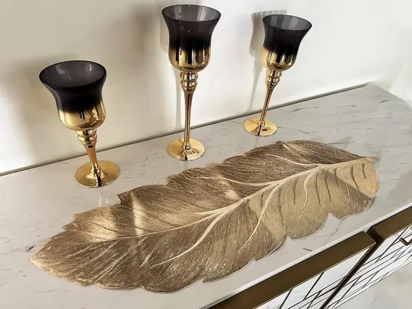 Gold_Polyvinyl_Chloride_Table_Runner_For_Living_Room,Dining_Room,Bedroom