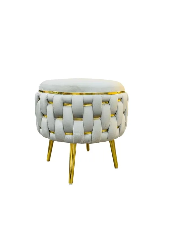 Grey_Velvet_Half_Knitted_Ottoman_Stool_With_Four_Golden_Legs_&_Footrest_For_Living_Room_&_Bedroom_Hallway,_Lounge