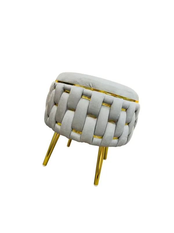 Grey_Velvet_Half_Knitted_Ottoman_Stool_With_Four_Golden_Legs_&_Footrest_For_Living_Room_&_Bedroom_Hallway,_Lounge