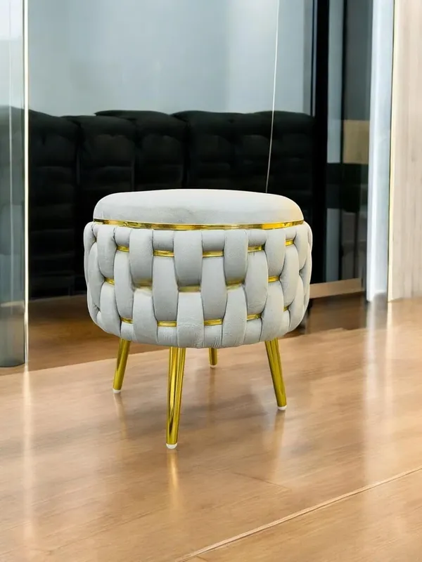 Grey_Velvet_Half_Knitted_Ottoman_Stool_With_Four_Golden_Legs_&_Footrest_For_Living_Room_&_Bedroom_Hallway,_Lounge