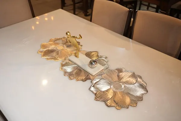 Gold_-_Plated_PVC_Flower_Shape_Table_Runner,_12x36_Inches,_Waterproof,_Easy-Clean,_Decorative_for_Dining,_Coffee_&_Centre_Tables_(Pack_of_2)