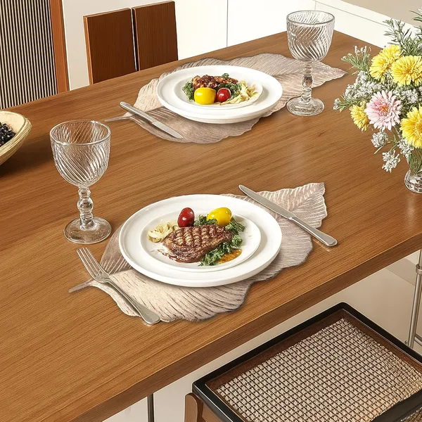 Kuber_Industries_Soft_Leather_Dining_Table_Mat_Set_of_6_|_Non-Slip_Heat_Resistant_Placemats_for_Kitchen_|_Decorative_Centre_Table,_Dinner_Plate_and_Bed_Side_Mat_|_Emboss_Leaf_-_Golden