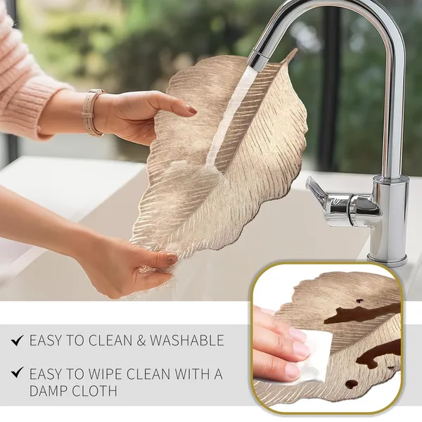 Kuber_Industries_Soft_Leather_Dining_Table_Mat_Set_of_6_|_Non-Slip_Heat_Resistant_Placemats_for_Kitchen_|_Decorative_Centre_Table,_Dinner_Plate_and_Bed_Side_Mat_|_Emboss_Leaf_-_Golden