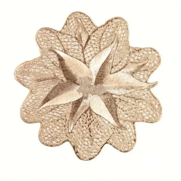 RS_Decor_Decorative_Round_Table_Mats_–_PVC_Waterproof_Set_of_4_|Gold_|