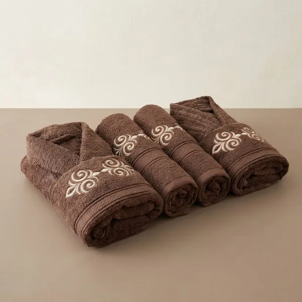 Brown_Terry_Cotton_Embroidery_Design_With_King_And_Queen_Bathrobe_For_Bathroom
