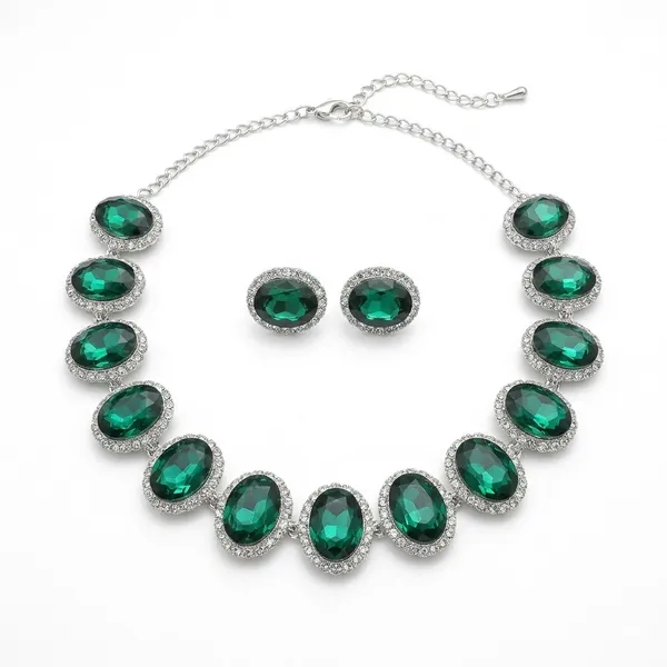 Green_Premium_Alloy_Necklace_Sets_For_Women