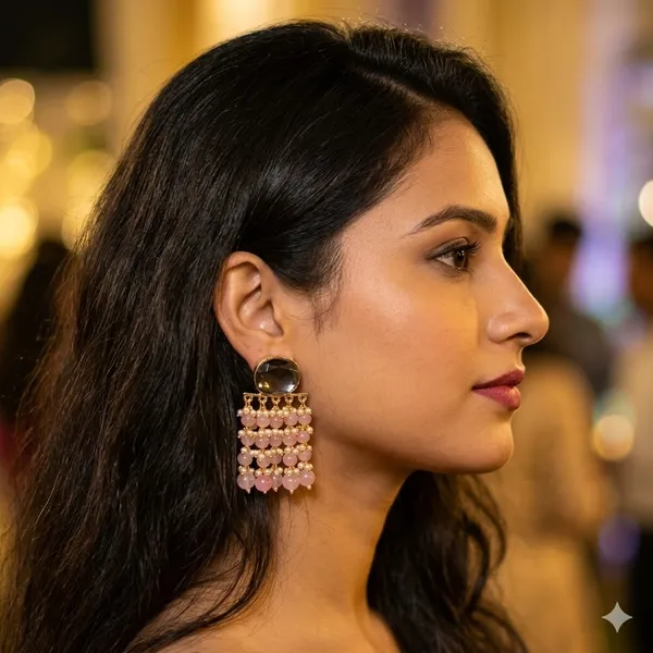 Light_Pink_Premium_Alloy_Earrings_For_Women