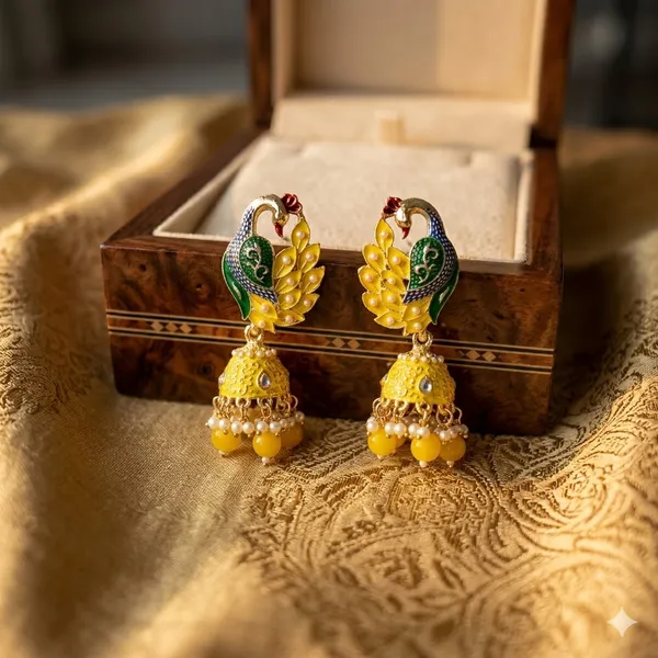 Yellow_Premium_Alloy_Earrings_For_Women