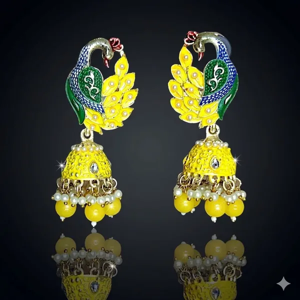 Yellow_Premium_Alloy_Earrings_For_Women