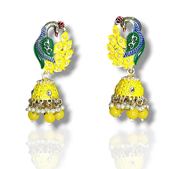 Yellow_Premium_Alloy_Earrings_For_Women