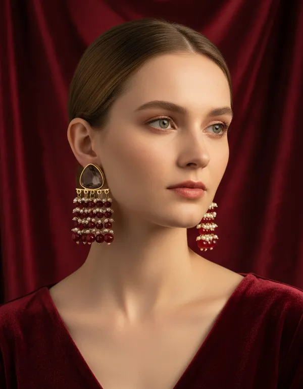 Maroon_Premium_Alloy_Earrings_For_Women