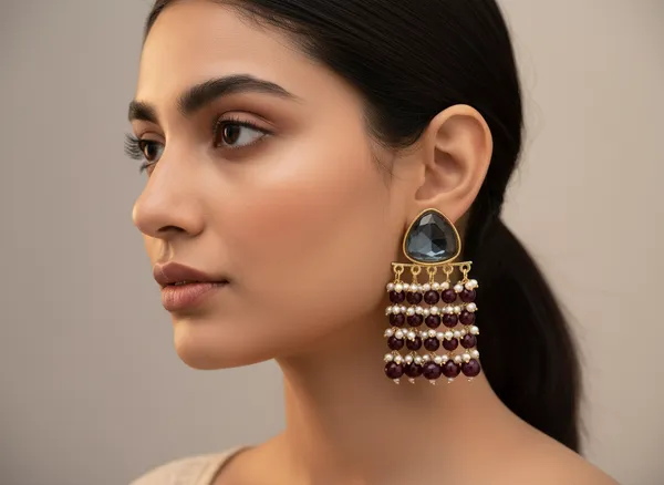 Maroon_Premium_Alloy_Earrings_For_Women