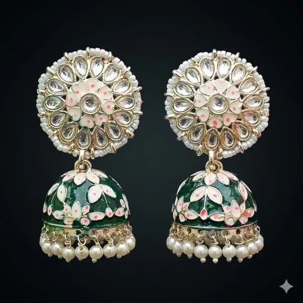 Green_Premium_Alloy_Earrings_For_Women