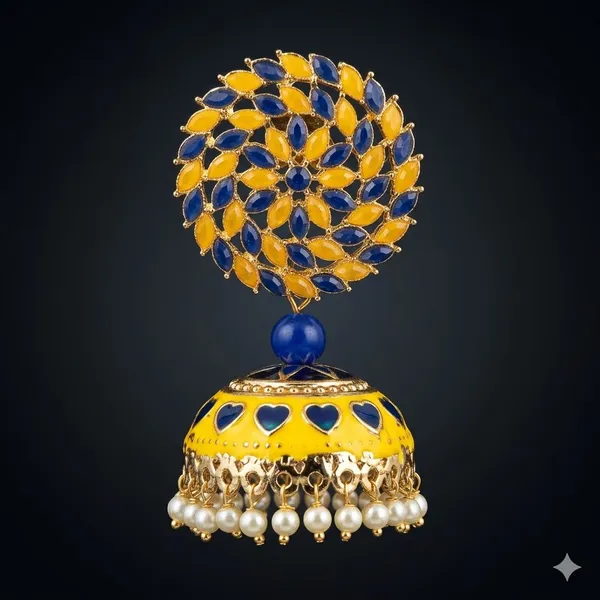 Yellow_Blue_Premium_Alloy_Earrings_For_Women
