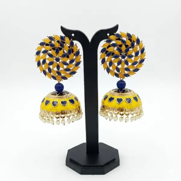 Yellow_Blue_Premium_Alloy_Earrings_For_Women