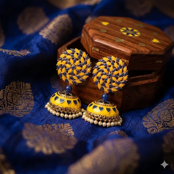 Yellow_Blue_Premium_Alloy_Earrings_For_Women