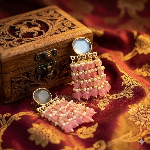 Dark_Pink_Premium_Alloy_Earrings_For_Women