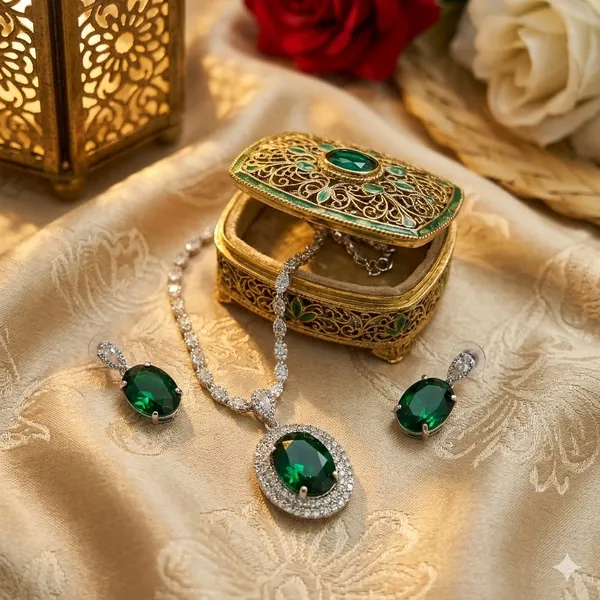 Green_Premium_Alloy_Pendant_Sets_For_Women