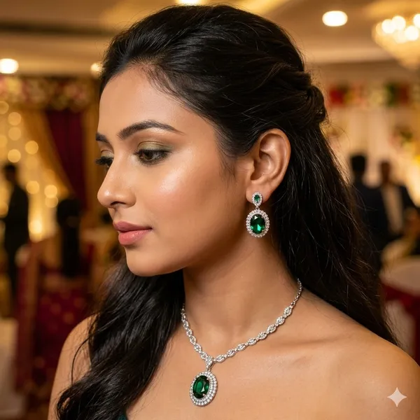 Green_Premium_Alloy_Pendant_Sets_For_Women